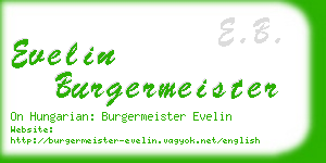 evelin burgermeister business card